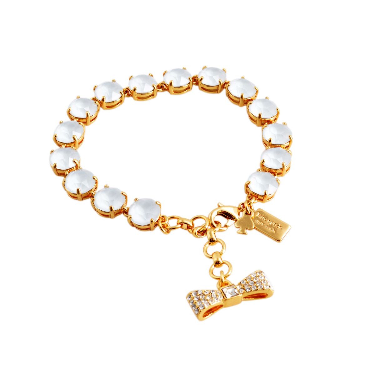 ケイトスペード Kate Spade WBRUB814-425 Light Blue リボンチャーム付 スワロフスキークリスタル ブレスレット Fancy That Bracelet