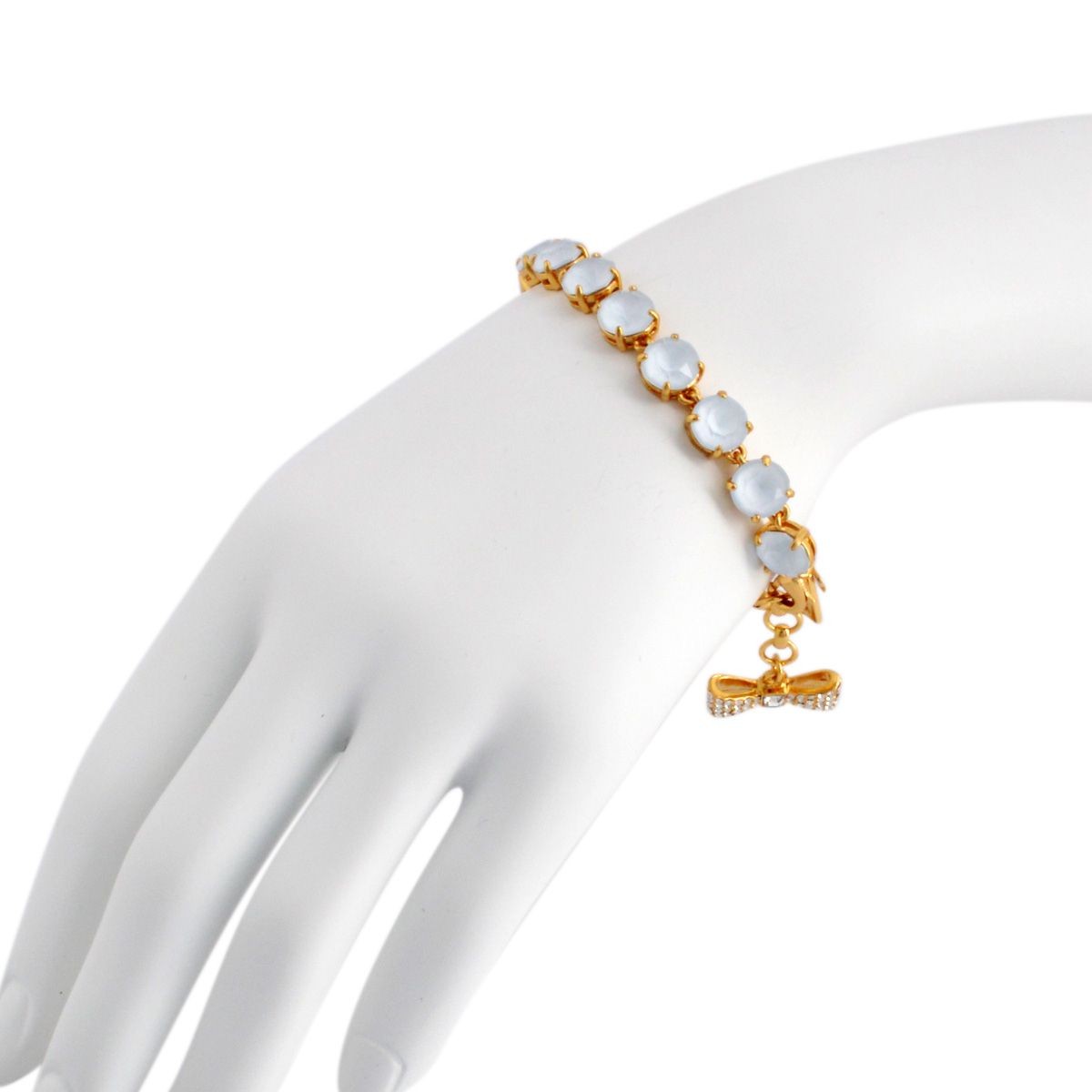 ケイトスペード Kate Spade WBRUB814-425 Light Blue リボンチャーム付 スワロフスキークリスタル ブレスレット Fancy That Bracelet