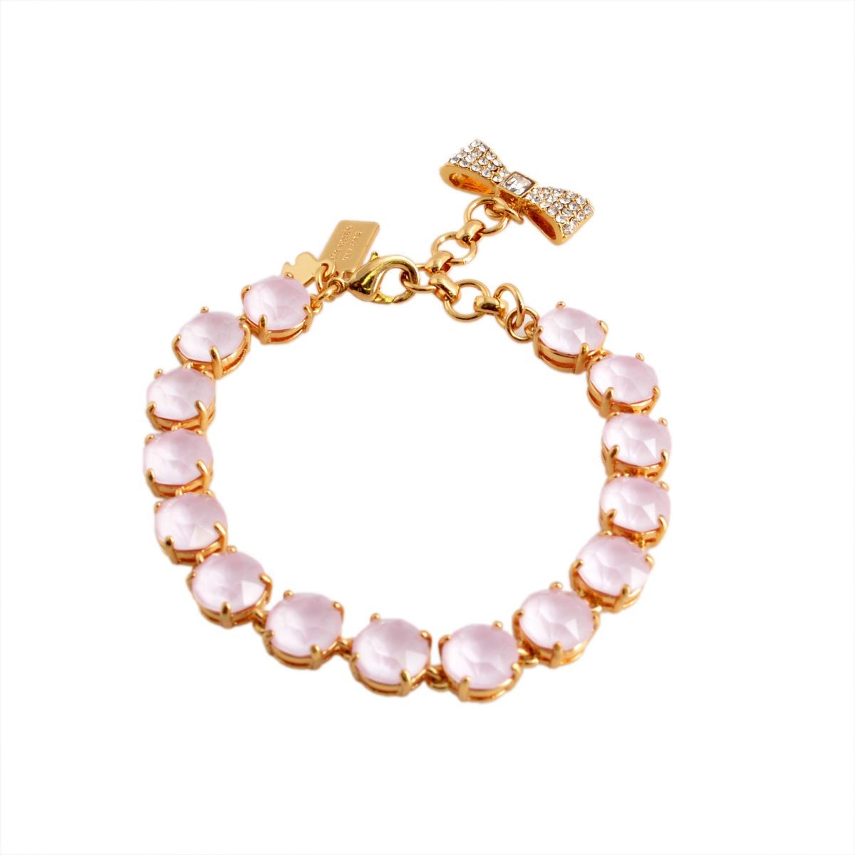 ケイトスペード Kate Spade WBRUB814-665 Light Pink リボンチャーム付 スワロフスキークリスタル ブレスレット Fancy That Bracelet