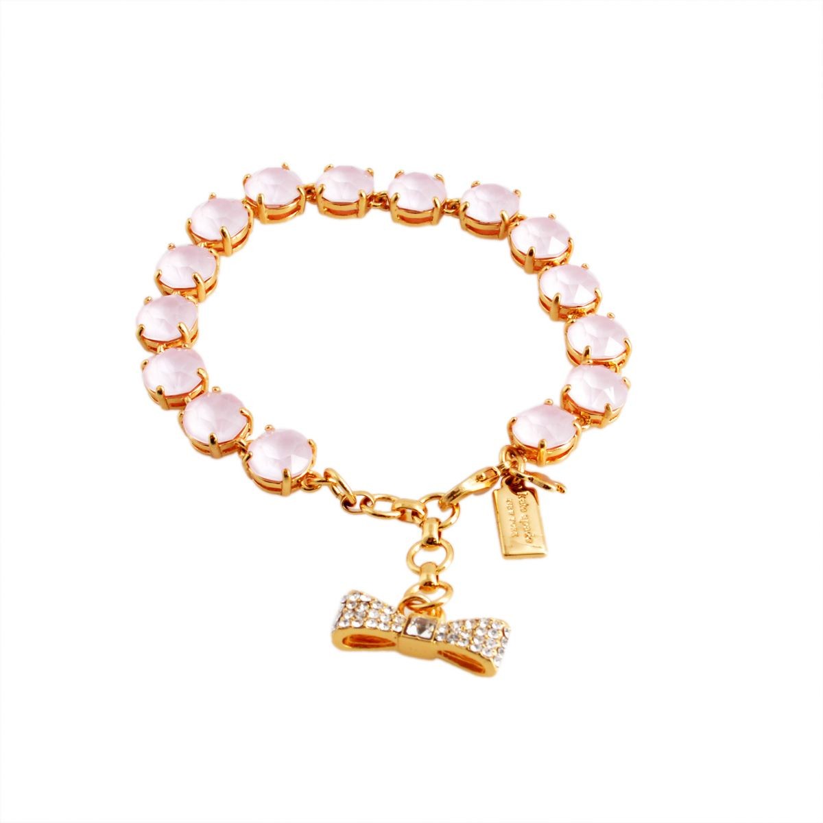 ケイトスペード Kate Spade WBRUB814-665 Light Pink リボンチャーム付 スワロフスキークリスタル ブレスレット Fancy That Bracelet