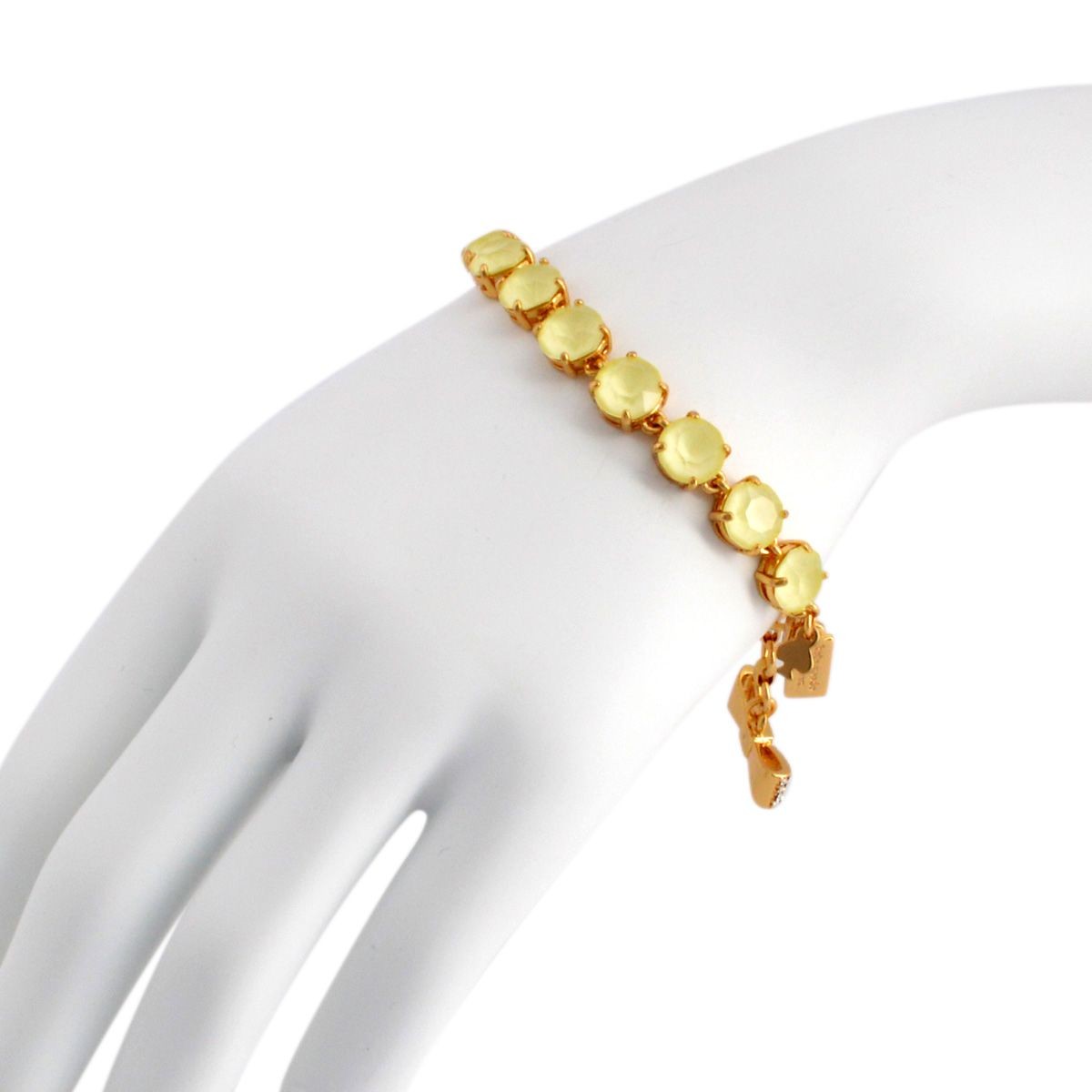 ケイトスペード Kate Spade WBRUB814-797 Light Yellow リボンチャーム付 スワロフスキークリスタル ブレスレット Fancy That Bracelet