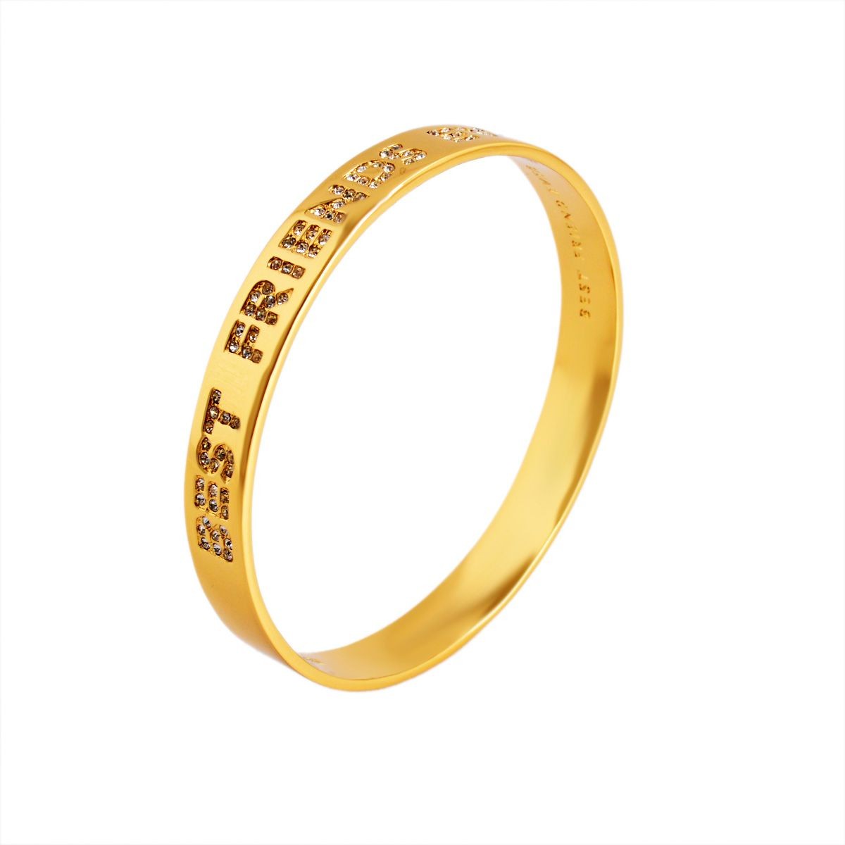 ケイトスペード Kate Spade WBRUB857-921 Clear/ Gold パヴェ バングル Idiom Bangles 「Best Friends Ever」