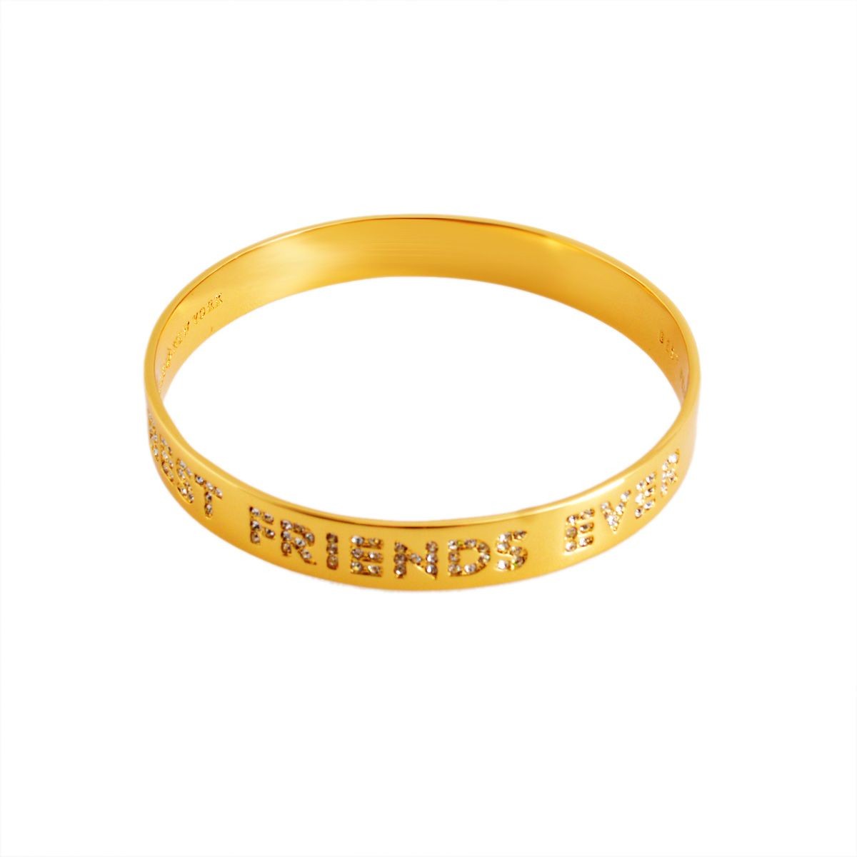 ケイトスペード Kate Spade WBRUB857-921 Clear/ Gold パヴェ バングル Idiom Bangles 「Best Friends Ever」
