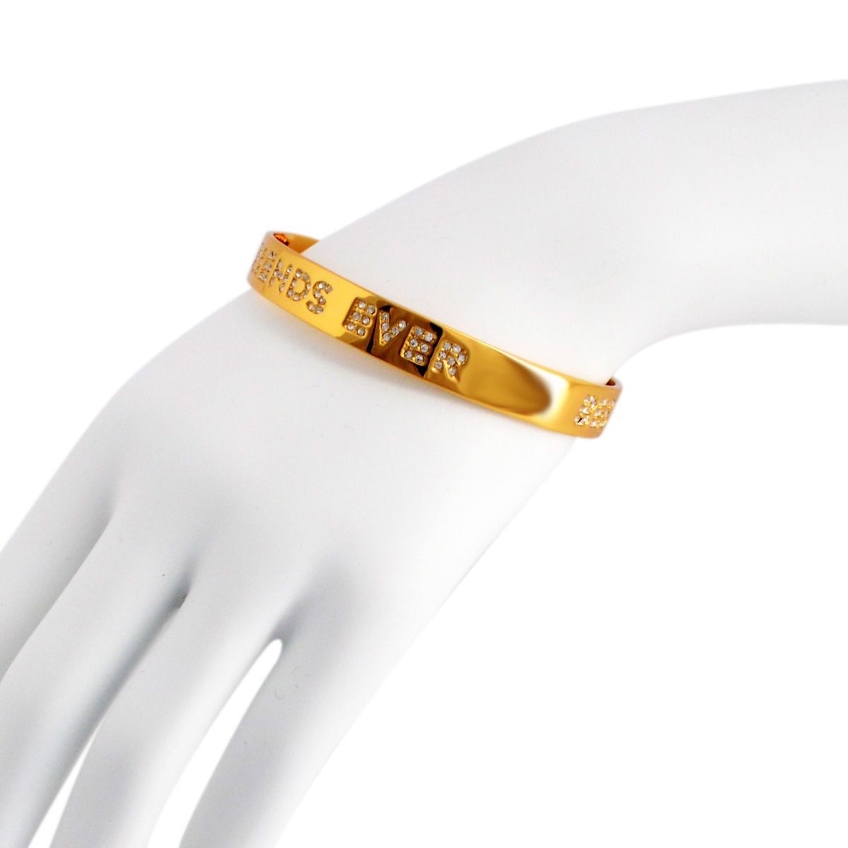 ケイトスペード Kate Spade WBRUB857-921 Clear/ Gold パヴェ バングル Idiom Bangles 「Best Friends Ever」