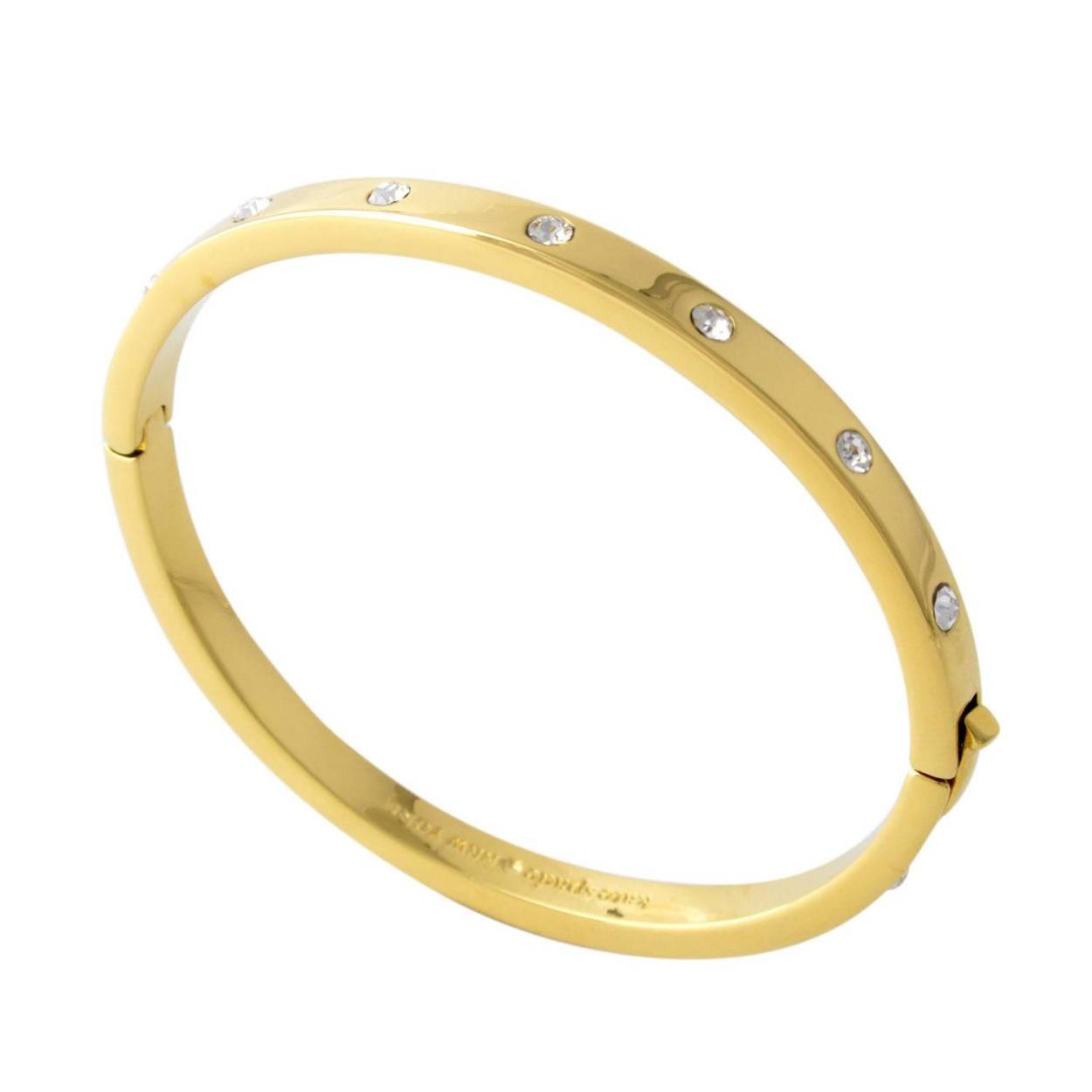 ケイトスペード Kate Spade WBRUB744-921 Clear/Gold セット イン ストーン ヒンジ バングル ブレスレット Set In Stone Metal Hinged Bangle