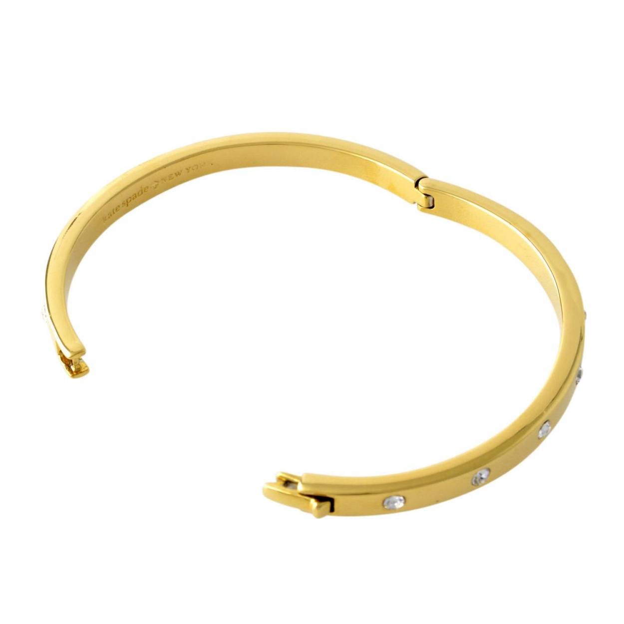 ケイトスペード Kate Spade WBRUB744-921 Clear/Gold セット イン ストーン ヒンジ バングル ブレスレット Set In Stone Metal Hinged Bangle