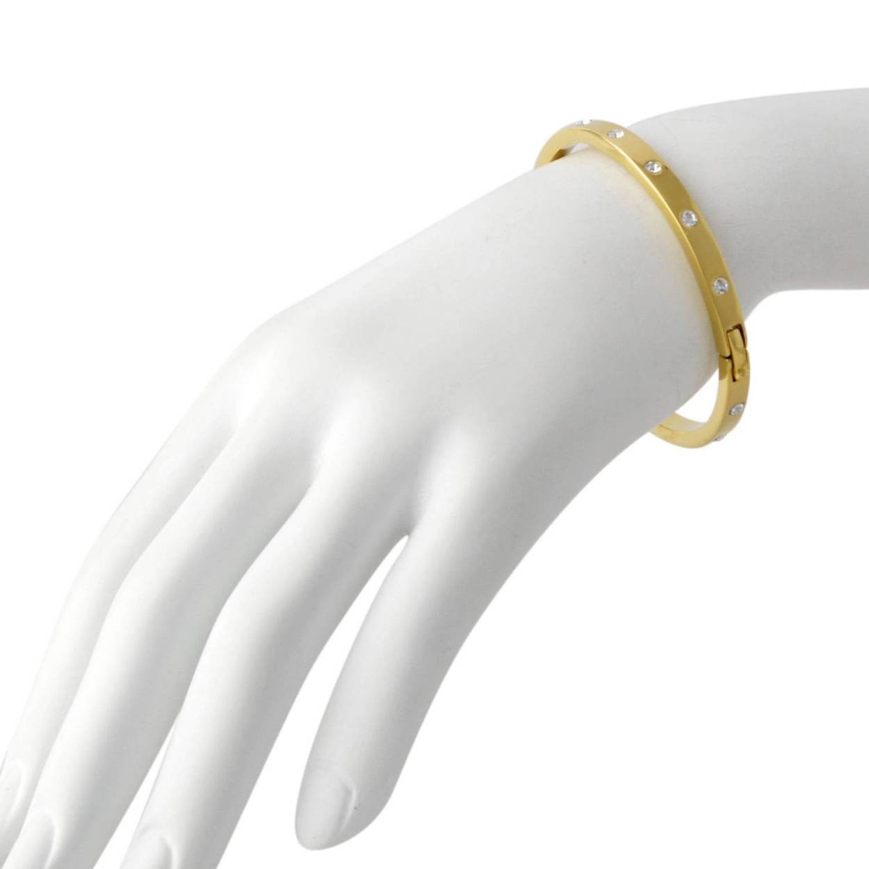 ケイトスペード Kate Spade WBRUB744-921 Clear/Gold セット イン ストーン ヒンジ バングル ブレスレット Set In Stone Metal Hinged Bangle