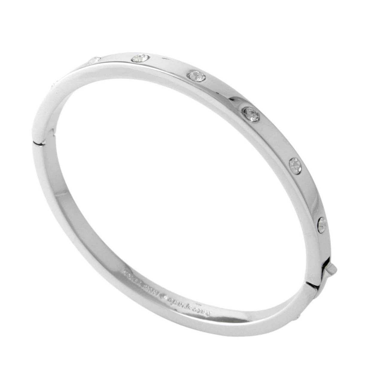 ケイトスペード Kate Spade WBRUB745-911 Clear/Silver セット イン ストーン ヒンジ バングル ブレスレット Set In Stone Metal Hinged Bangle