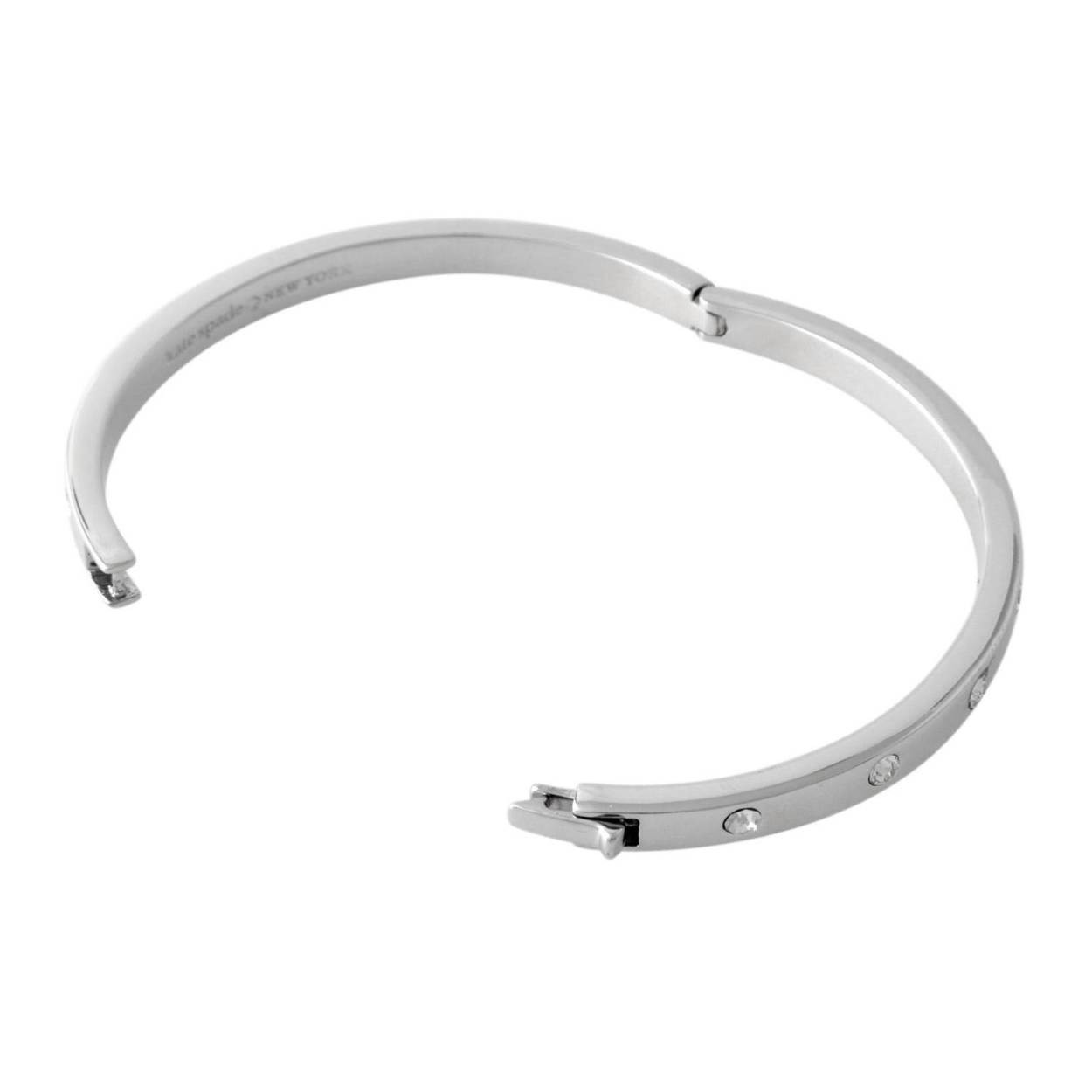 ケイトスペード Kate Spade WBRUB745-911 Clear/Silver セット イン ストーン ヒンジ バングル ブレスレット Set In Stone Metal Hinged Bangle