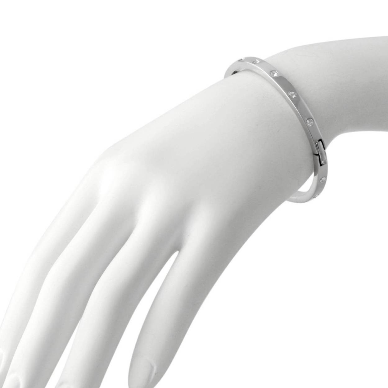 ケイトスペード Kate Spade WBRUB745-911 Clear/Silver セット イン ストーン ヒンジ バングル ブレスレット Set In Stone Metal Hinged Bangle