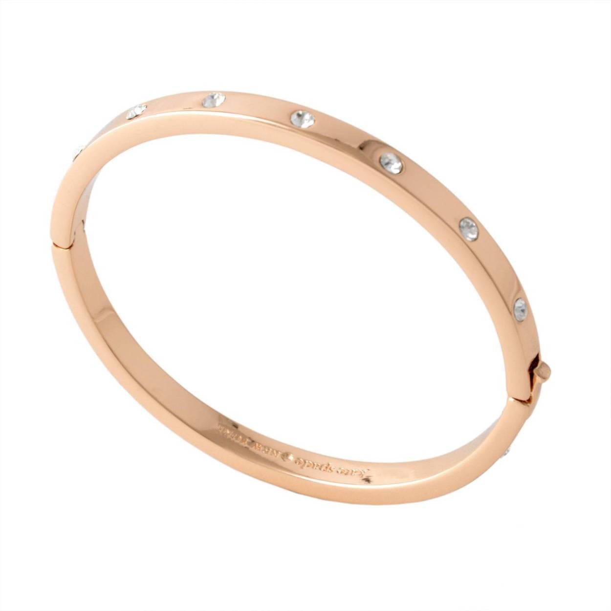 ケイトスペード Kate Spade WBRUB746-704 Clear/Rose Gold セット イン ストーン ヒンジ バングル ブレスレット Set In Stone Metal Hinged Bangle