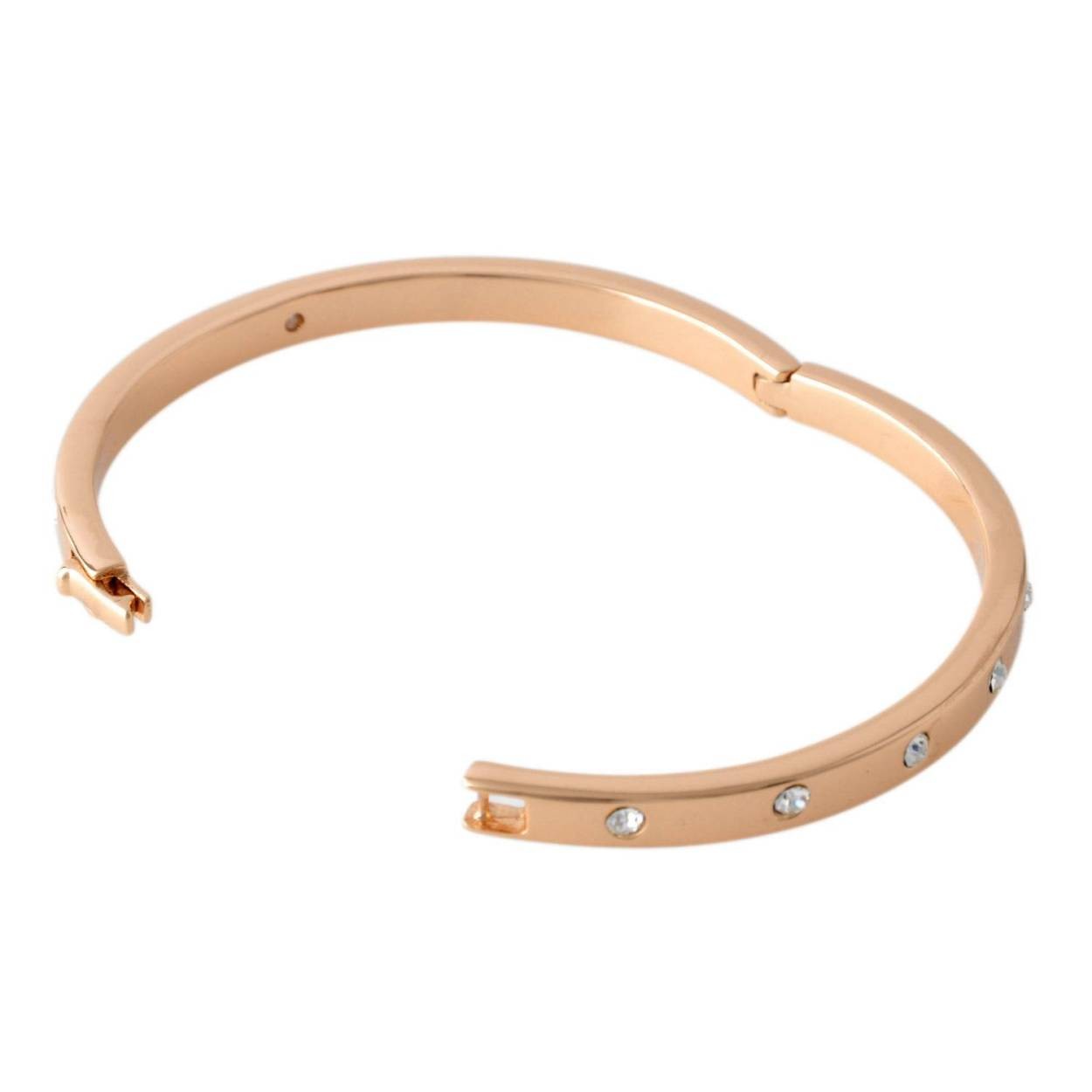 ケイトスペード Kate Spade WBRUB746-704 Clear/Rose Gold セット イン ストーン ヒンジ バングル ブレスレット Set In Stone Metal Hinged Bangle