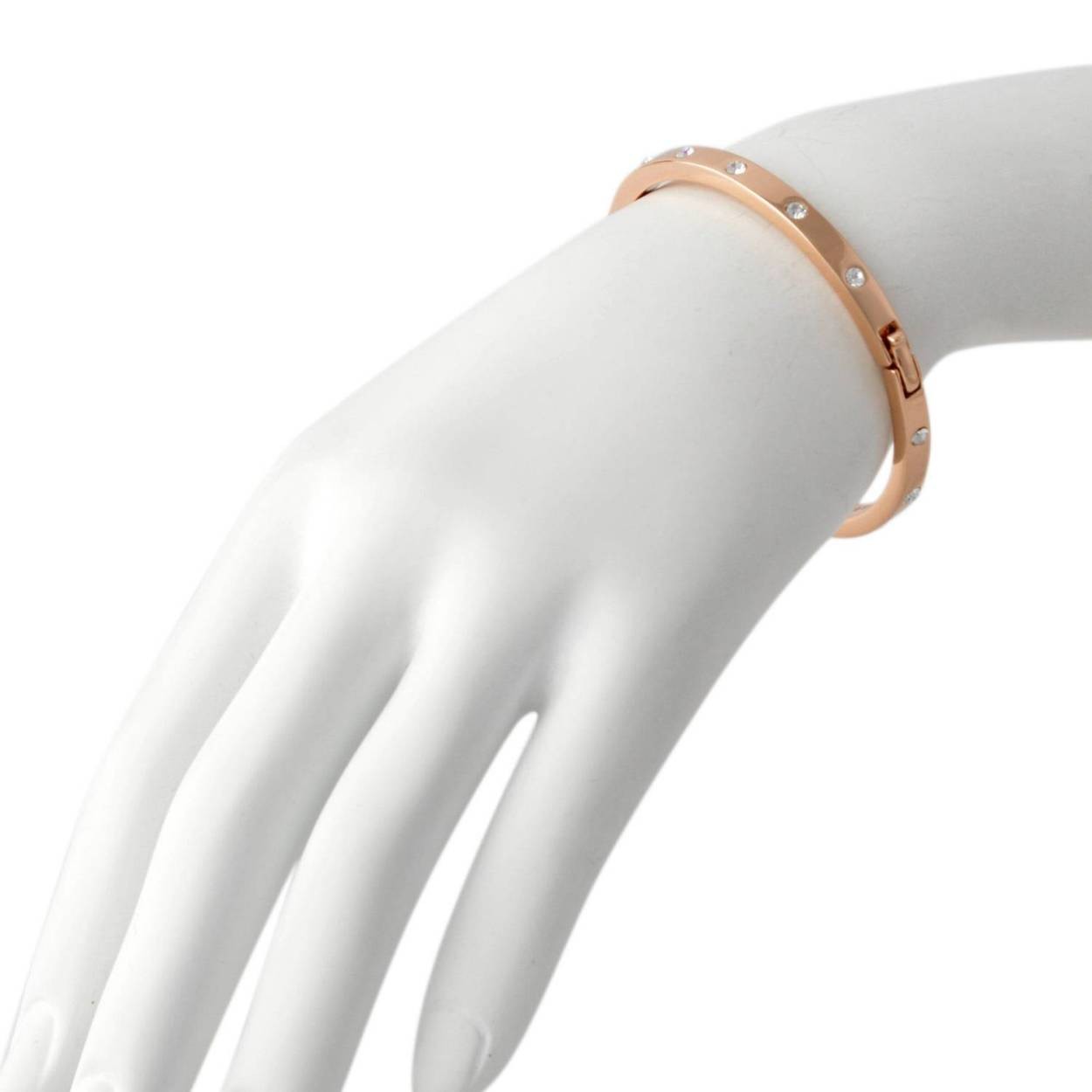ケイトスペード Kate Spade WBRUB746-704 Clear/Rose Gold セット イン ストーン ヒンジ バングル ブレスレット Set In Stone Metal Hinged Bangle