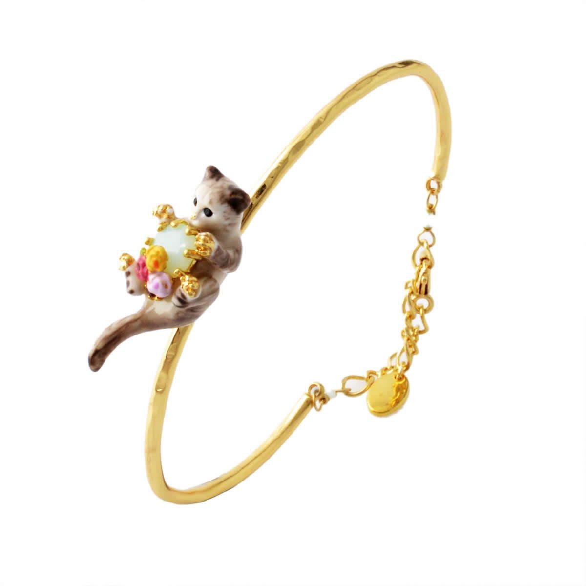 レネレイド Les Nereides AELA201/1 ネコモチーフ 猫 キャット カフ ブレスレット LOVES ANIMALS