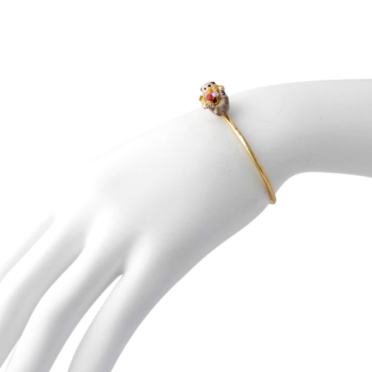 レネレイド Les Nereides AELA201/1 ネコモチーフ 猫 キャット カフ ブレスレット LOVES ANIMALS