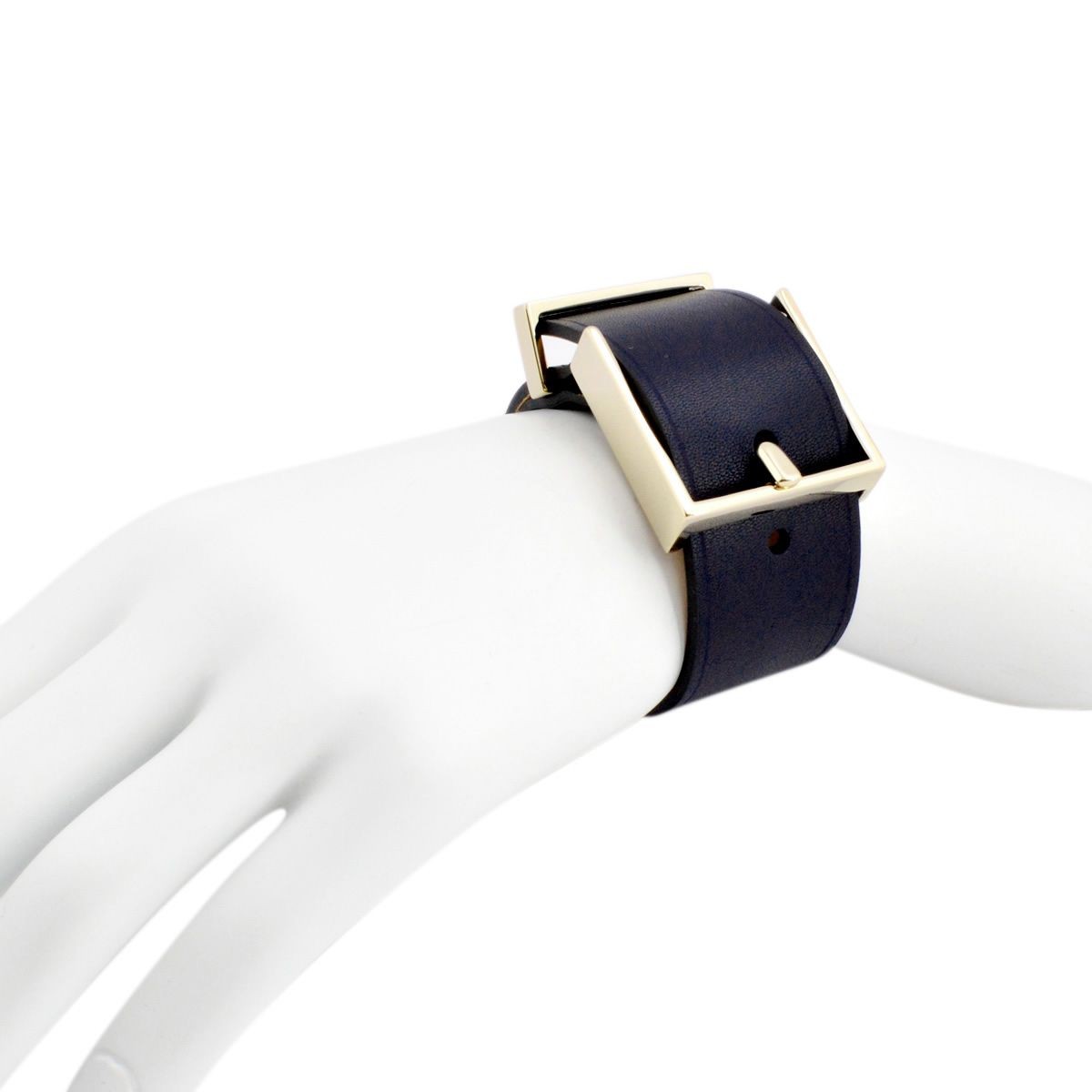 メゾンボワネ Maison Boinet 95009G 79 03 Navy M  ベルトタイプ レザー ブレスレット バングル 30mm