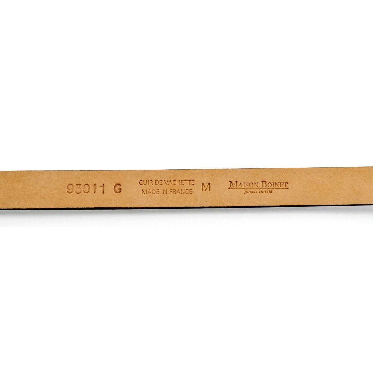 メゾンボワネ Maison Boinet 95011G 79 04 Black M  ベルトタイプ ダブルラップ 2連 レザー ブレスレット 15mm