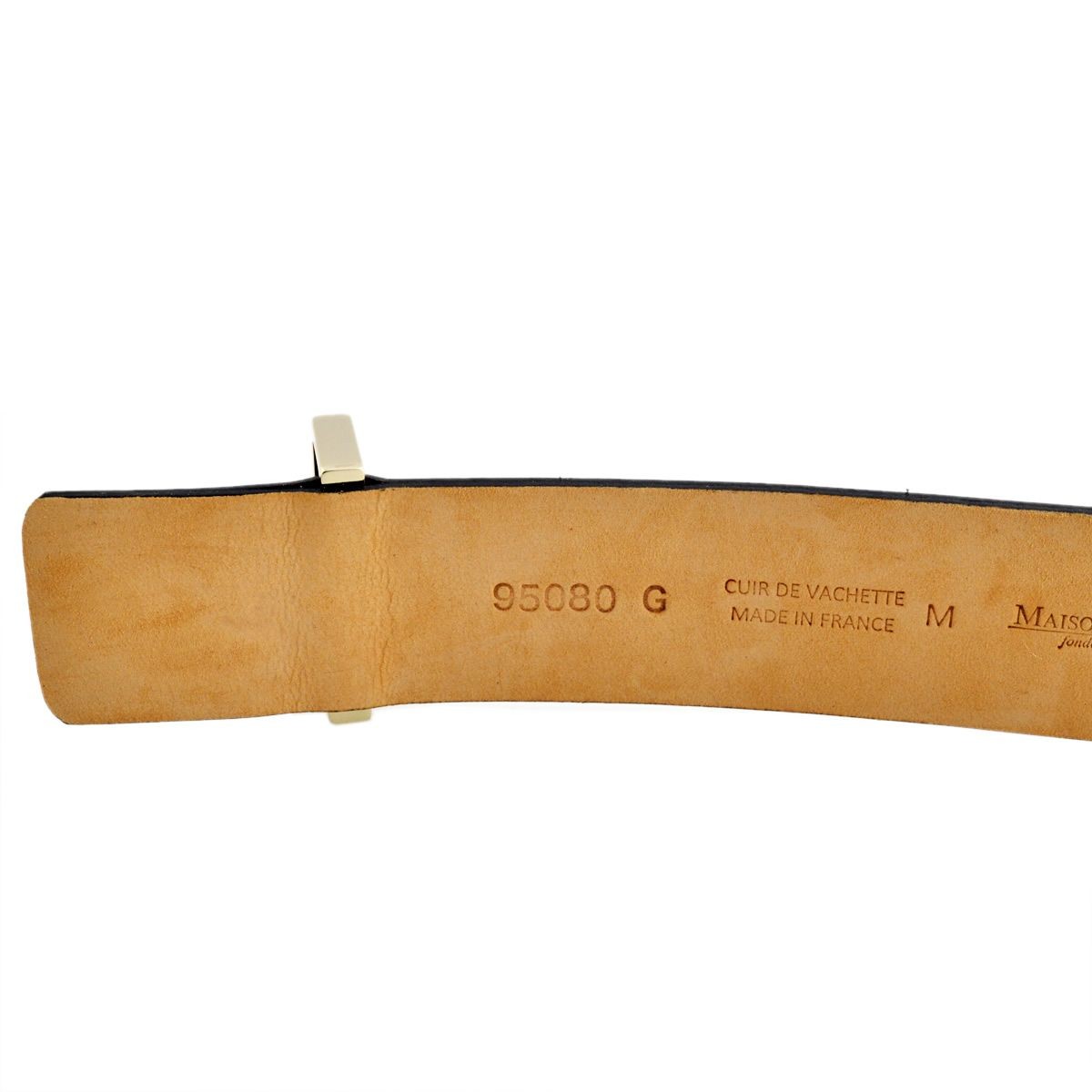 メゾンボワネ Maison Boinet 95080G 79 03 Navy M  ベルトタイプ レザー ブレスレット バングル 30mm