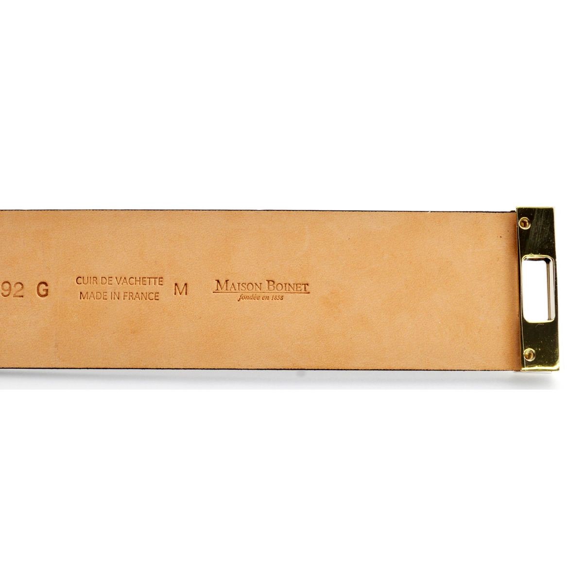 メゾンボワネ Maison Boinet 95092G 79 77 Qabardine M  ヒネリ金具 レザー ブレスレット バングル 40mm