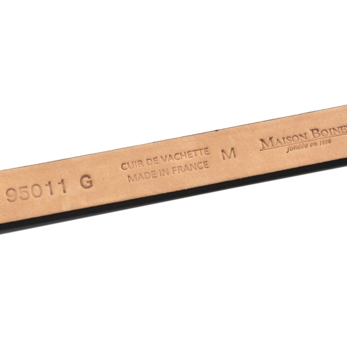 メゾンボワネ Maison Boinet 95011G-79-03-M Navy  ベルトタイプ ダブルラップ 2連 レザー ブレスレット 15mm