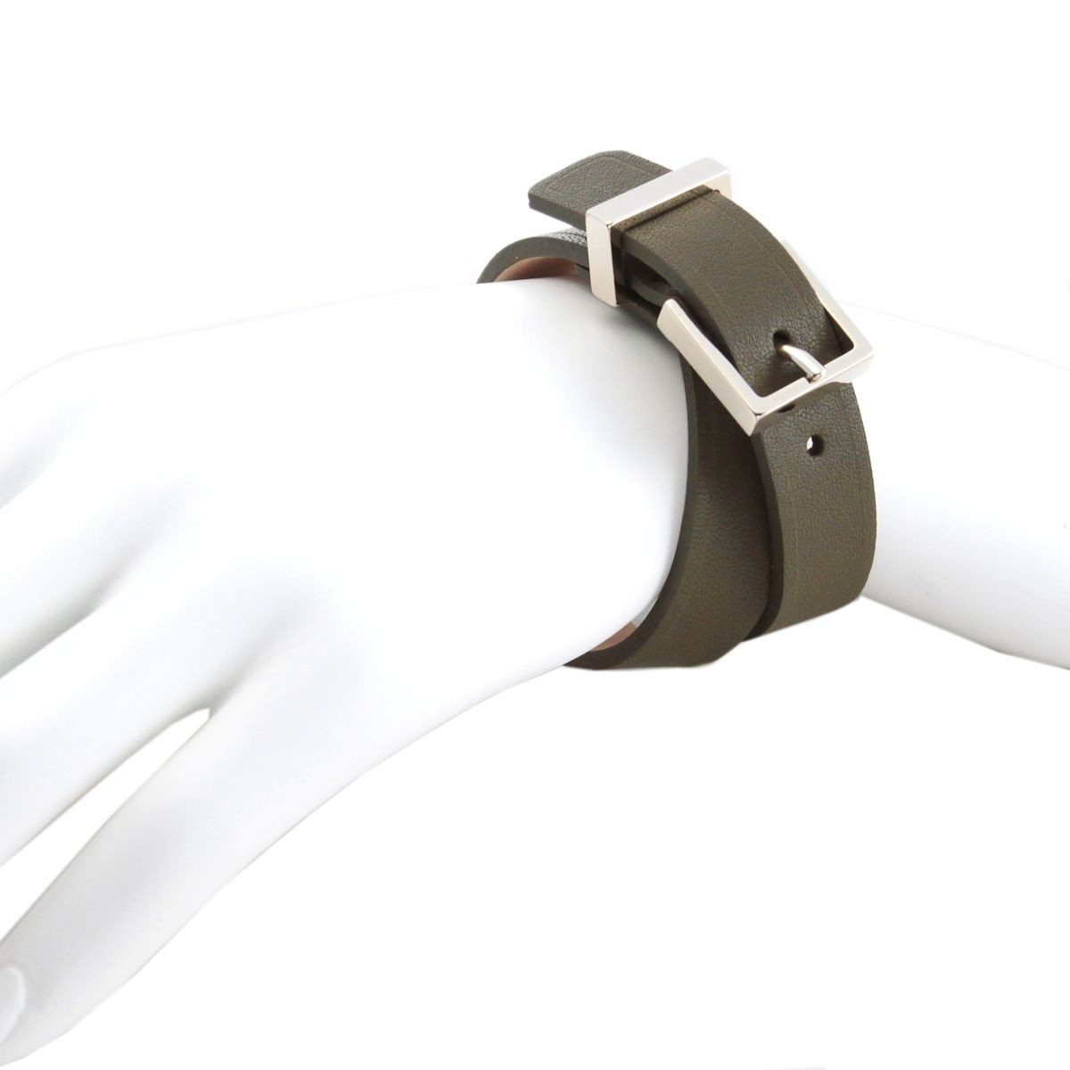 メゾンボワネ Maison Boinet 95011G-79-123-M Truffle  ベルトタイプ ダブルラップ 2連 レザー ブレスレット 15mm