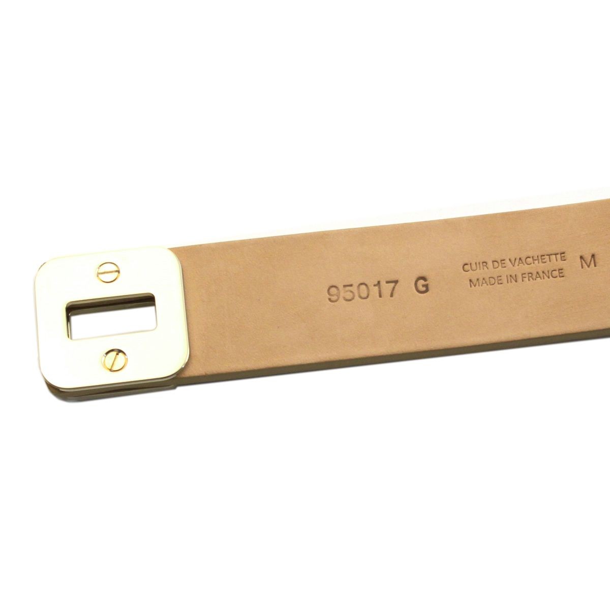 メゾンボワネ Maison Boinet 95017G-79-28-M Cinnamon  ヒネリ金具 レザー ブレスレット バングル 30mm