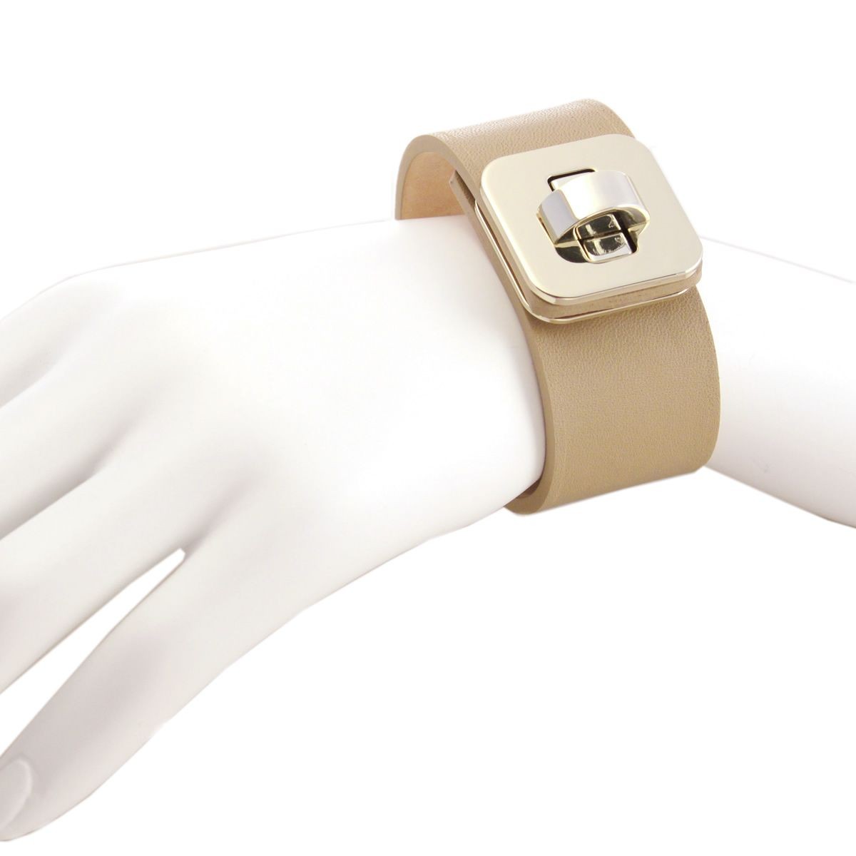 メゾンボワネ Maison Boinet 95017G-79-28-M Cinnamon  ヒネリ金具 レザー ブレスレット バングル 30mm