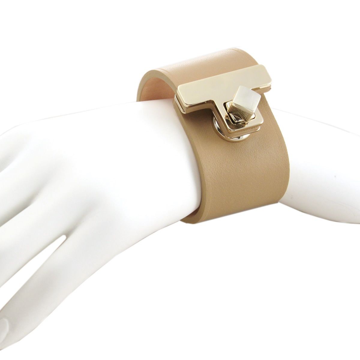 メゾンボワネ Maison Boinet 95027G-79-28-M Cinnamon  ヒネリ金具 レザー ブレスレット バングル 40mm