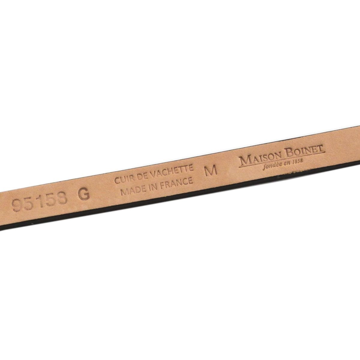 メゾンボワネ Maison Boinet 95158G-79-04-M Black  ベルトタイプ ダブルラップ ピラミッドスタッズ 2連 レザー ブレスレット 10mm
