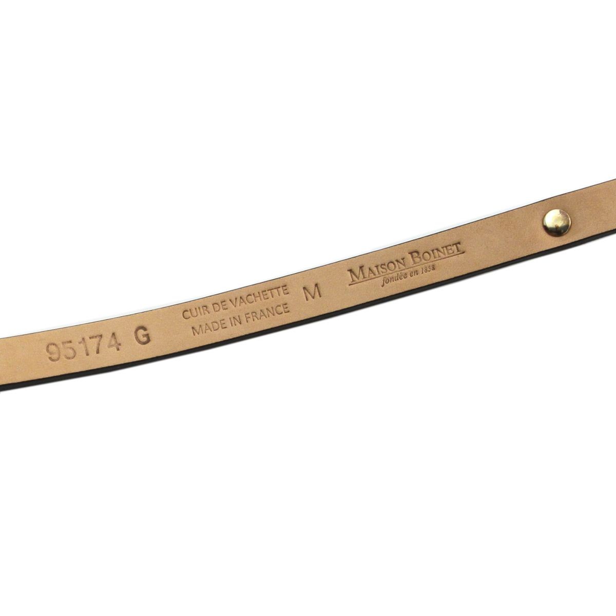 メゾンボワネ Maison Boinet 95174G-79-04-M Black  ベルトタイプ ダブルラップ ピラミッドスタッズ&スタッズ 2連 レザー ブレスレット 10mm