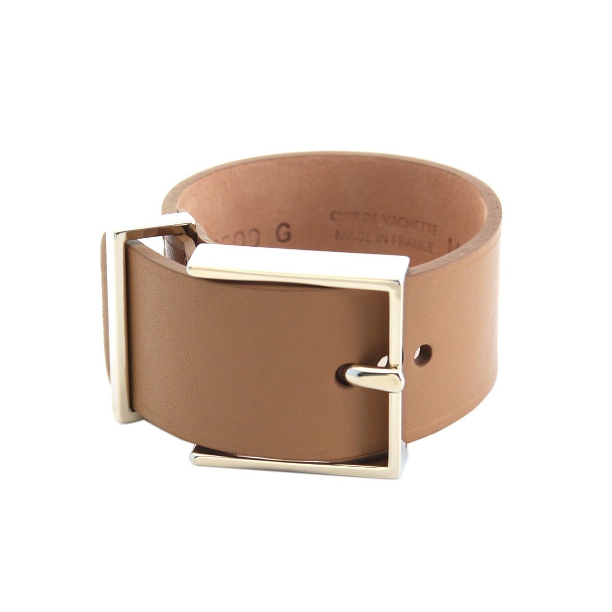 メゾンボワネ Maison Boinet 95009G-79-121-M Camel  ベルトタイプ レザー ブレスレット バングル 30mm