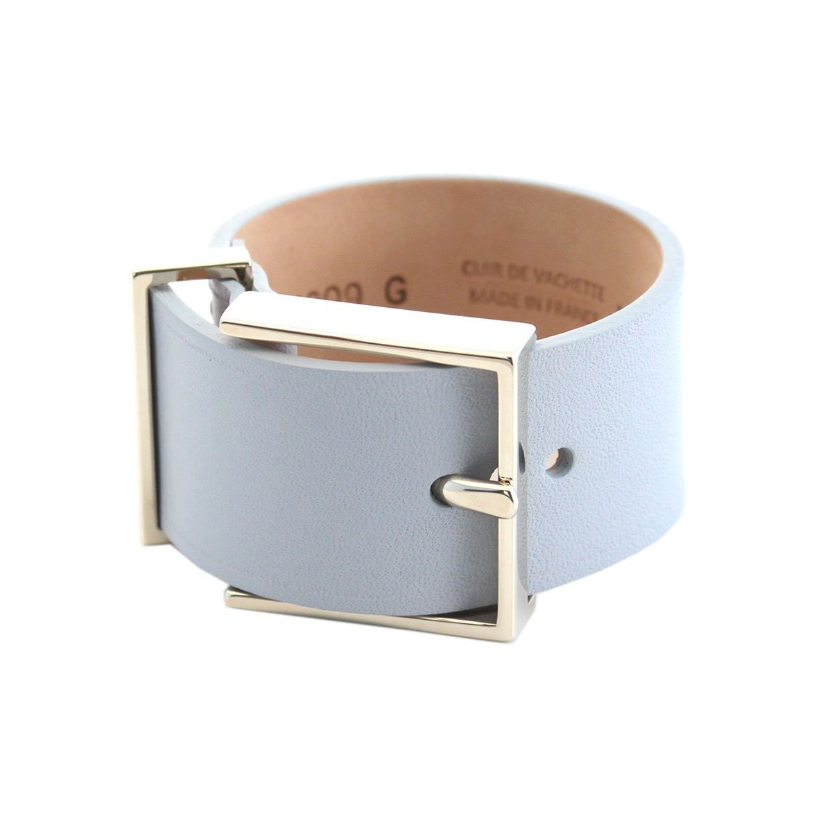 メゾンボワネ Maison Boinet 95009G-79-49-M Gray Blue  ベルトタイプ レザー ブレスレット バングル 30mm