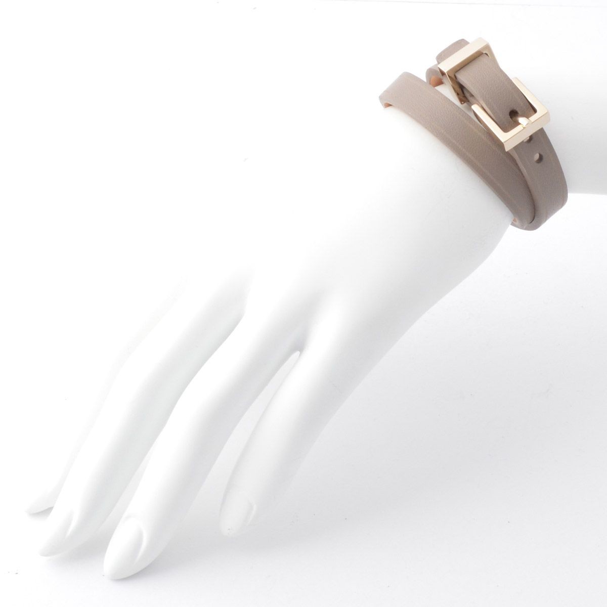 メゾンボワネ Maison Boinet 95010G-79-77-M Gabardine  ベルトタイプ ダブルラップ 2連 レザー ブレスレット 10mm