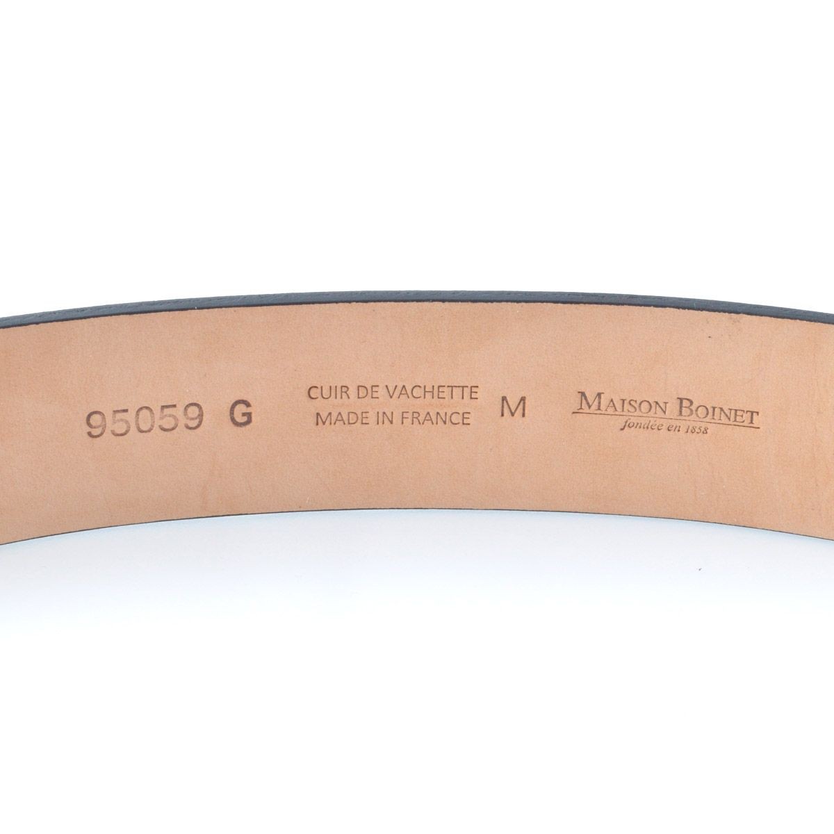 メゾンボワネ Maison Boinet 95059G-79-04-M Black  ベルトタイプ レザー ブレスレット 30mm