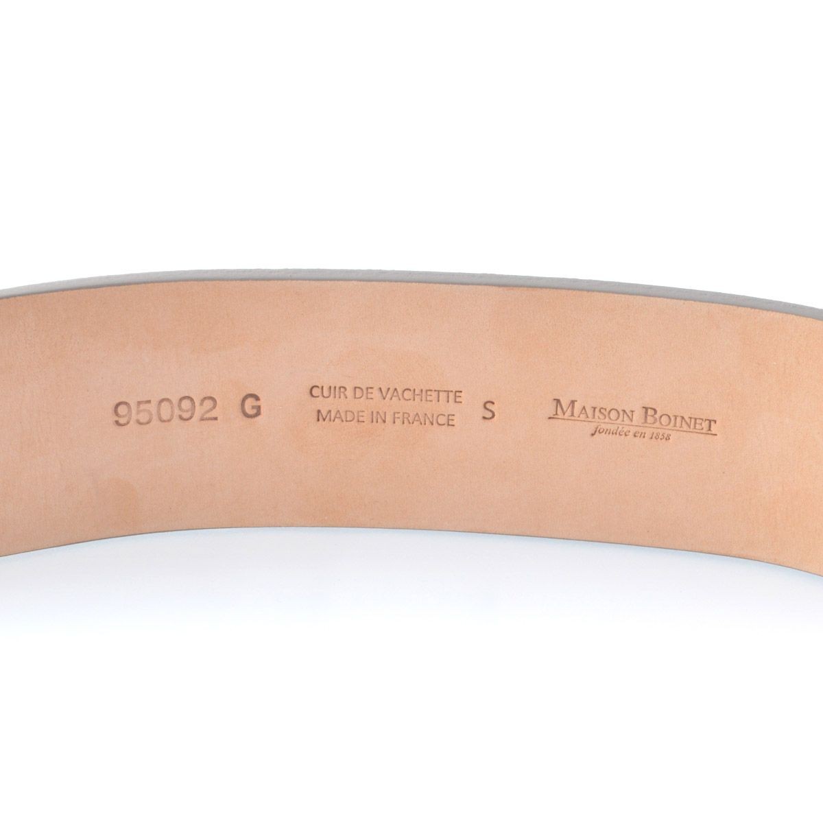 メゾンボワネ Maison Boinet 95092G-79-77-S Gabardine  ヒネリ金具 レザー ブレスレット バングル 40mm