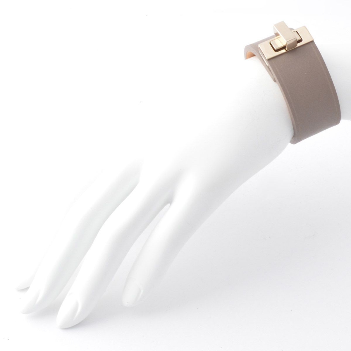 メゾンボワネ Maison Boinet 95093G-79-77-S Gabardine  ヒネリ金具 レザー ブレスレット バングル 25mm