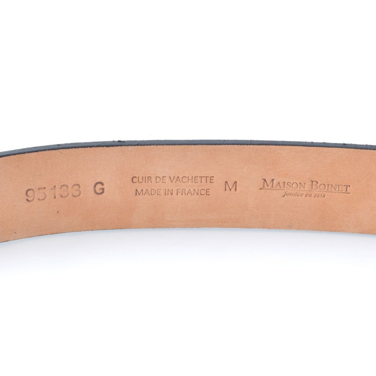 メゾンボワネ Maison Boinet 95133G-146-04-M Black  ヒネリ金具 ヘアカーフ ハラコ レザー ブレスレット バングル 25mm