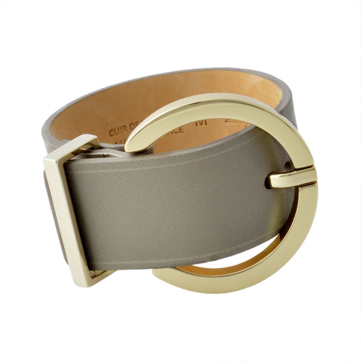 メゾンボワネ Maison Boinet 95145G-79-77-M Gabardine 丸型 ラウンドバックル ブレスレット バングル 40mm