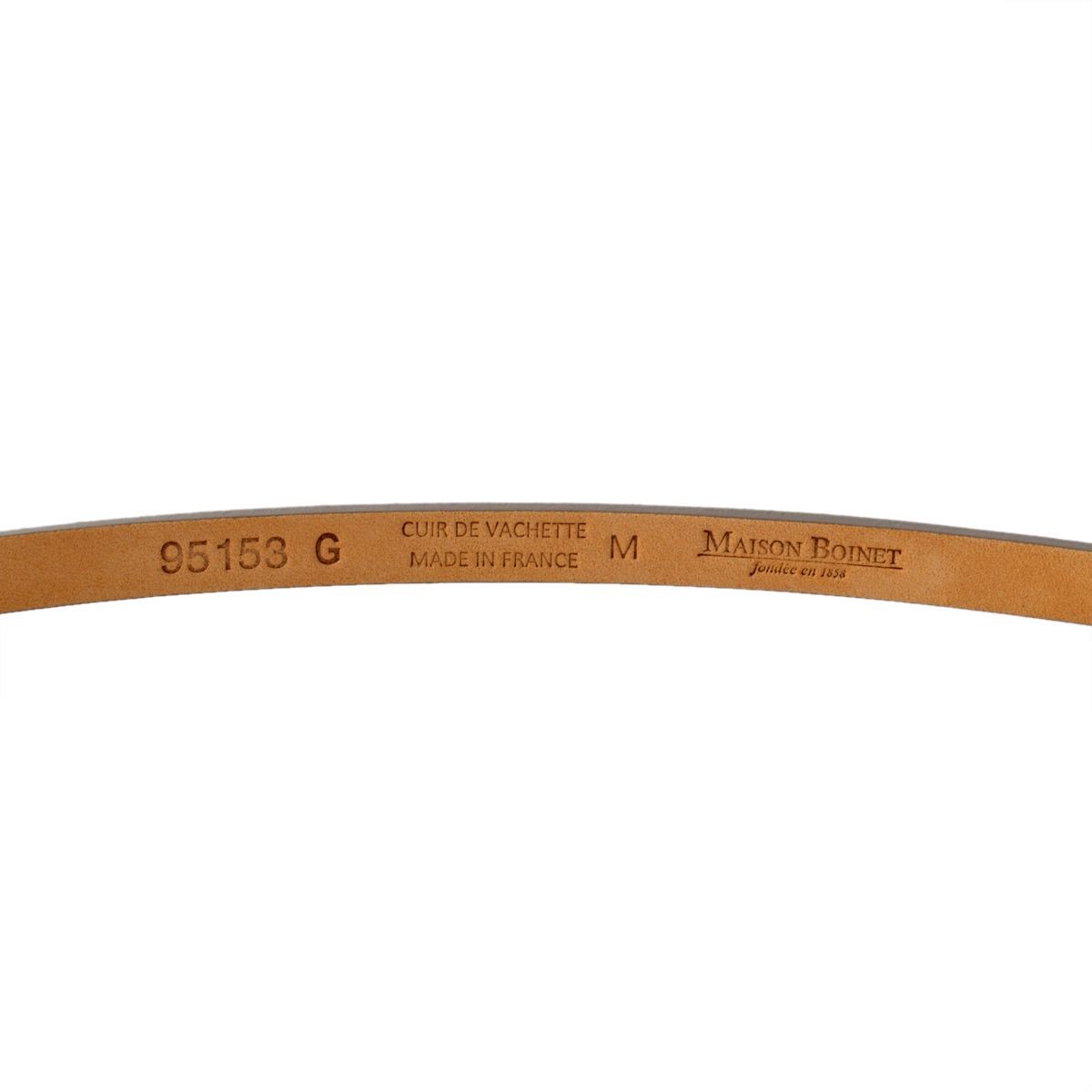 メゾンボワネ Maison Boinet 95153G-79-77-M Gabardine 丸型 ラウンドバックル ダブルラップ 2連 レザー ブレスレット 10mm