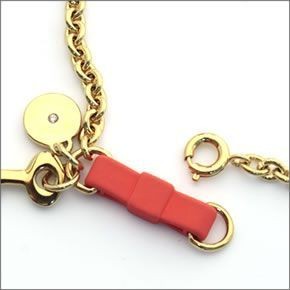 マークバイマークジェイコブス Bow Tie Bracelet/Key リボン＆キー チェーン・ブレスレット M0004192-829 ORANGE GLOW