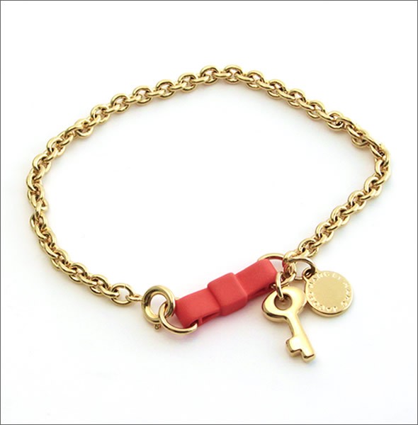マークバイマークジェイコブス Bow Tie Bracelet/Key リボン＆キー チェーン・ブレスレット M0004192-829 ORANGE GLOW