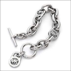 マイケルコース Silver-Tone Chain-Link PadLock Bracelet チェーンリンク パドロック ブレスレット MKJ1101040