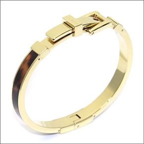 マイケルコース Bedford Tortoise Acetate Gold-Tone Buckle Bangle ベルトモチーフ タートス バックル ブレスレット/バングル MKJ1674710