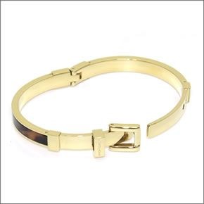 マイケルコース Bedford Tortoise Acetate Gold-Tone Buckle Bangle ベルトモチーフ タートス バックル ブレスレット/バングル MKJ1674710