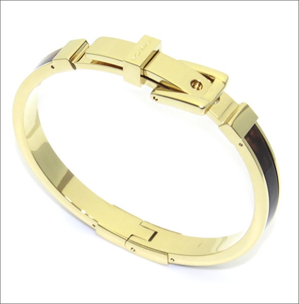 マイケルコース Bedford Tortoise Acetate Gold-Tone Buckle Bangle ベルトモチーフ タートス バックル ブレスレット/バングル MKJ1674710