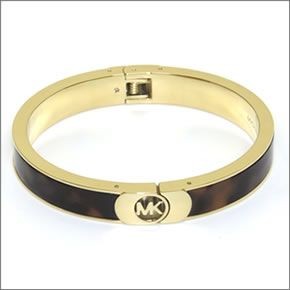 マイケルコース Tortoise and Gold-Tone Logo Bangle タートス ロゴ バングル/ブレスレット MKJ3526710