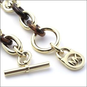 マイケルコース MKJ1675710 Gold-Tone and Tortoise Acetate Chain-Link PadLock Bracelet タートス チェーンリンク パドロック ブレスレット