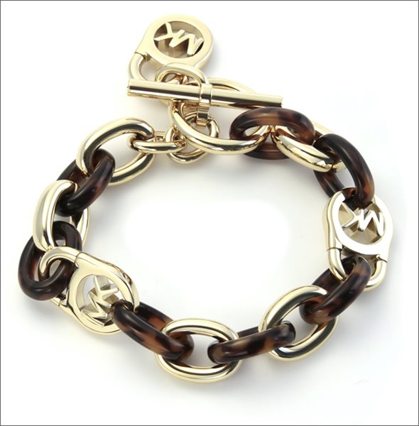 マイケルコース MKJ1675710 Gold-Tone and Tortoise Acetate Chain-Link PadLock Bracelet タートス チェーンリンク パドロック ブレスレット