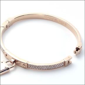 マイケルコース MKJ3020791 Pave PadLock Charm Rose Gold-Tone Bracelet パドロックチャーム パヴェ バングル/ブレスレット