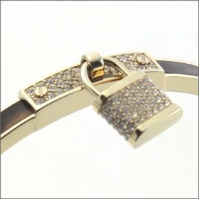 マイケルコース MKJ3479710 Pave PadLock Charm Gold-Tone Tortoise Acetate Bangle タートス パヴェ パドロックチャーム バングル/ブレスレット